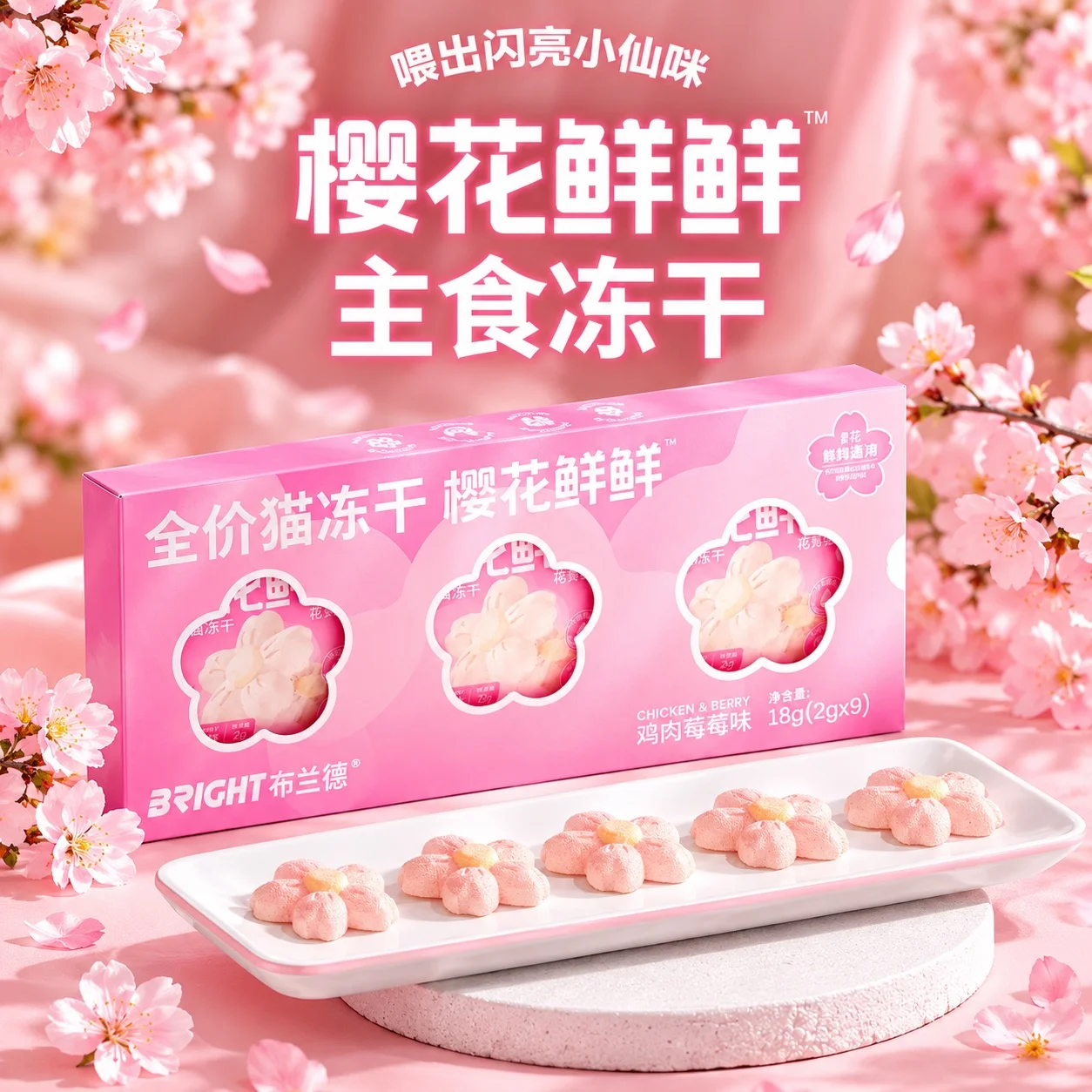 ‼️แนะนำ ‼️BRIGHT ฟรีซดราย ซีรีส์พิเศษลายซากุระ