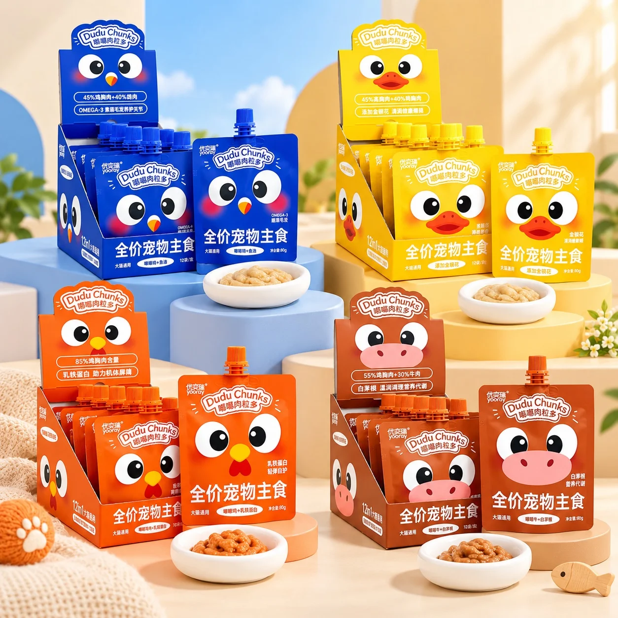 ‼️ใหม่‼️Yooray รุ่น Dudu Chunks อาหารเปียกคอมพลีท