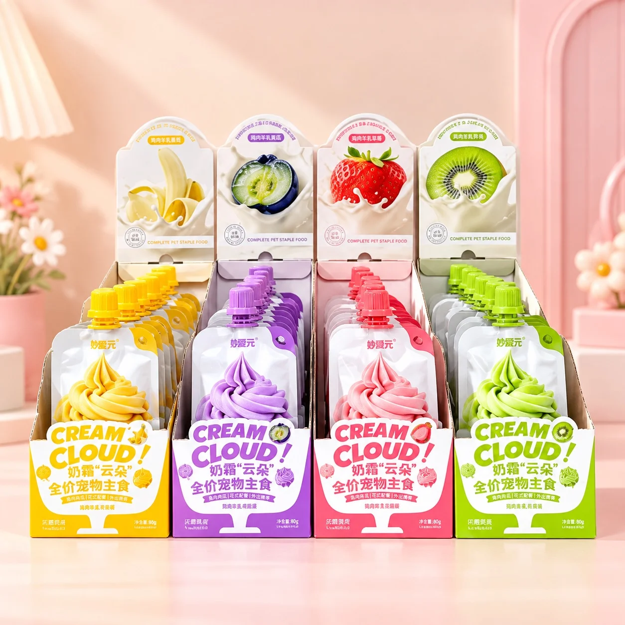 ‼️ใหม่‼️CREAM CLOUD สูตรอาหารหลักแบบเนื้อบดมูส ซองบีบ