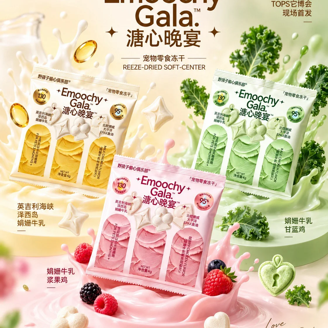 +-+ แบ่งขาย +-+Emoochy Gala ฟรีซดรายผสมผักผลไม้นม